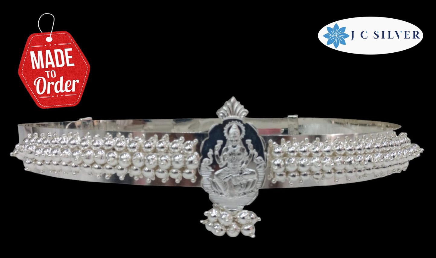 silver waist traditional lakshmi idol belt for saree / offering to god