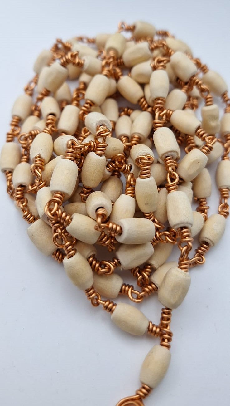 Tulasi Mala Beads with Strong Copper Thread/Wire-Pooja/Japa/Prayer Tulsi Mala 54 beads / 108 beads ayyappa mala