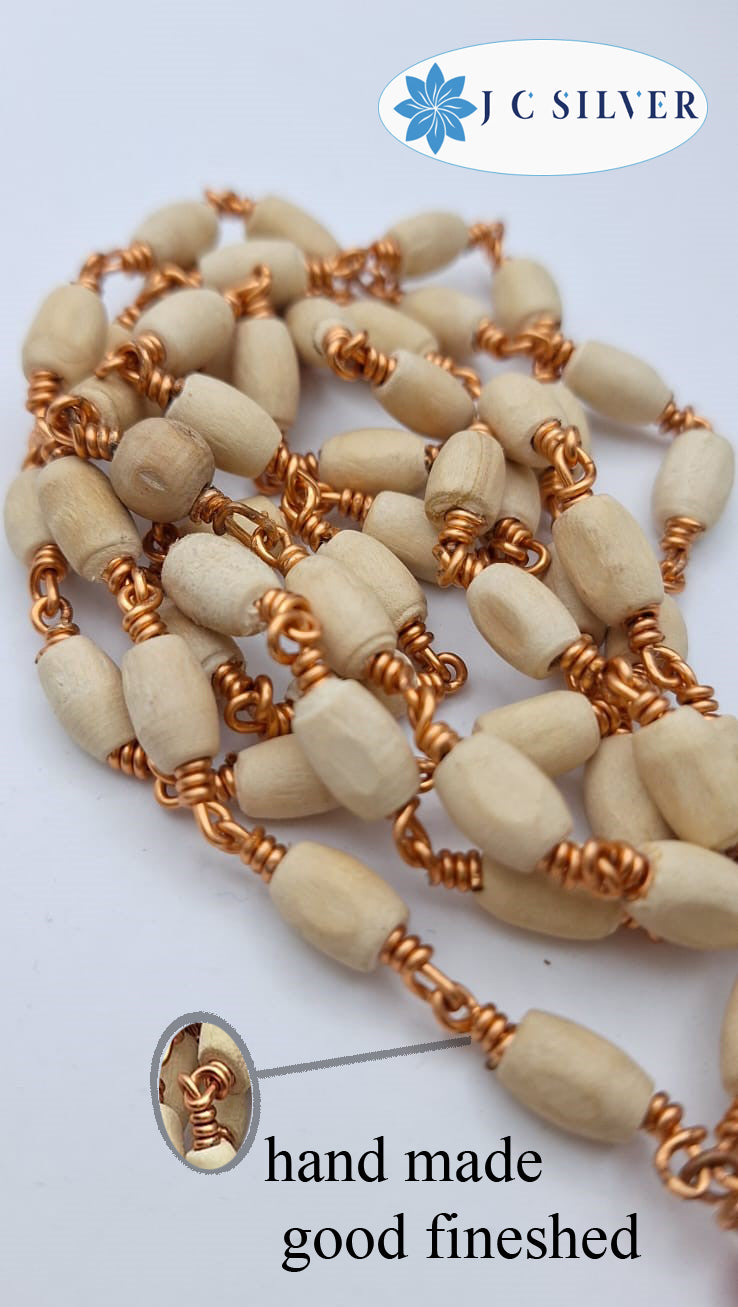Tulasi Mala Beads with Strong Copper Thread/Wire-Pooja/Japa/Prayer Tulsi Mala 54 beads / 108 beads ayyappa mala