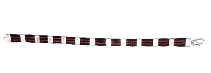 black thread bracelet for men & boys Black & red & black Flat Type