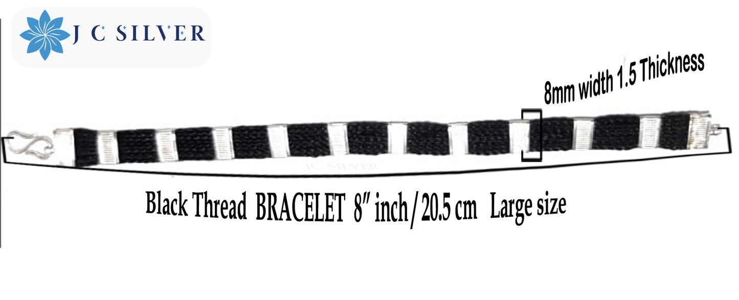 black thread bracelet for men & boys Black & red & black Flat Type