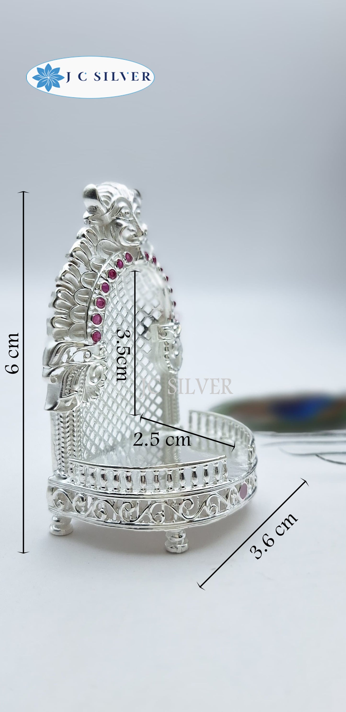 925 purity Beautiful Sinhaasan Perfect for Gifting & Pooja/Puja Use