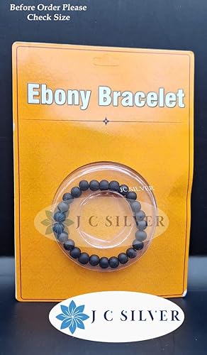 100% Natural polished Karungali Bracelets Original lab tested | Karungali Kattai Bracelet 8mm - Natural Black Ebony Wood 8mm Bead Size Natural Black 1 Piece