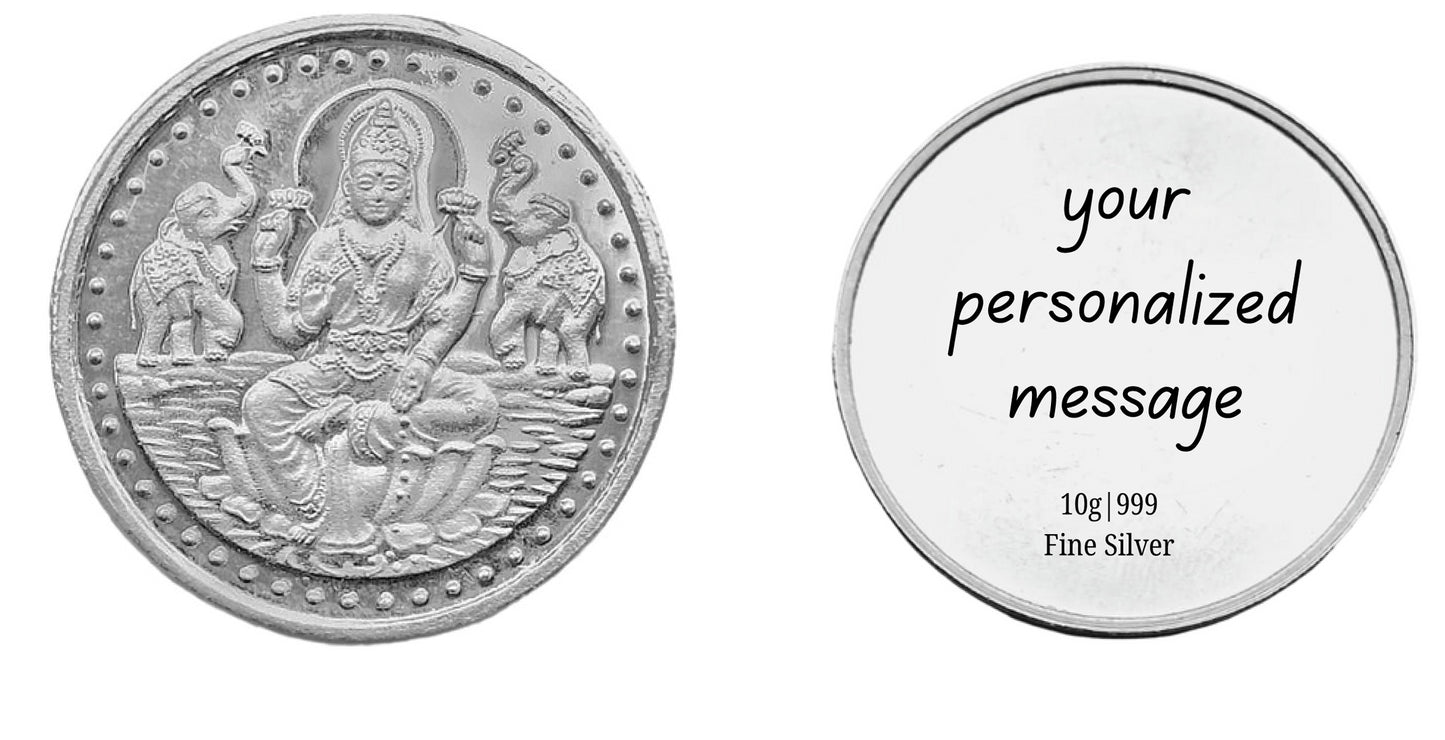 pure 999  Personalised text / image silver coin laser printing