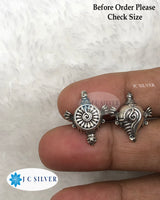 shanka Chakra earrings pure 925 silver FOR MEN, BOY WOMEN suitable for all Vaisnava devotees