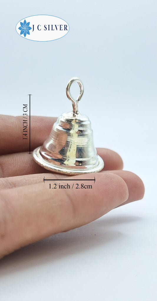 Pure Silver Ghanti (Bell) for Puja/Mandir/Diwali & Personal for Blessing or offering to Temple Use Small Size 7g