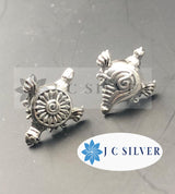 shanka Chakra earrings pure 925 silver FOR MEN, BOY WOMEN suitable for all Vaisnava devotees