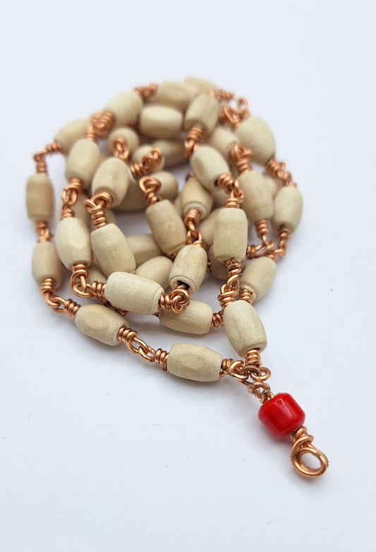 Tulasi Mala Beads with Strong Copper Thread/Wire-Pooja/Japa/Prayer Tulsi Mala  54 beads / 108 beads ayyappa mala