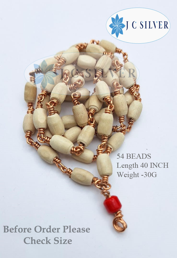 Tulasi Mala Beads with Strong Copper Thread/Wire-Pooja/Japa/Prayer Tulsi Mala  54 beads / 108 beads ayyappa mala