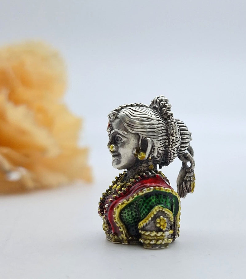 gowri Devi Idol 1.2 inches/ 3cm Handmade, 15g Grams, with Enamel Paint Patina Antique Finish,