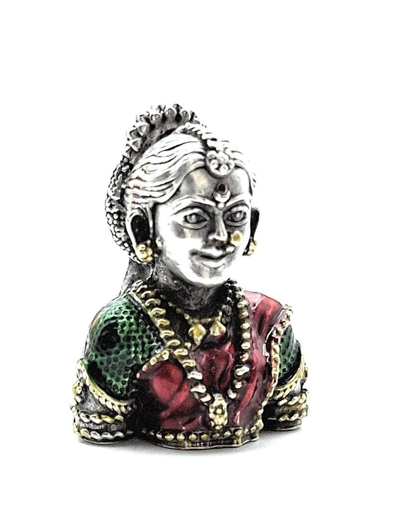 gowri Devi Idol 1.2 inches/ 3cm Handmade, 15g Grams, with Enamel Paint Patina Antique Finish,