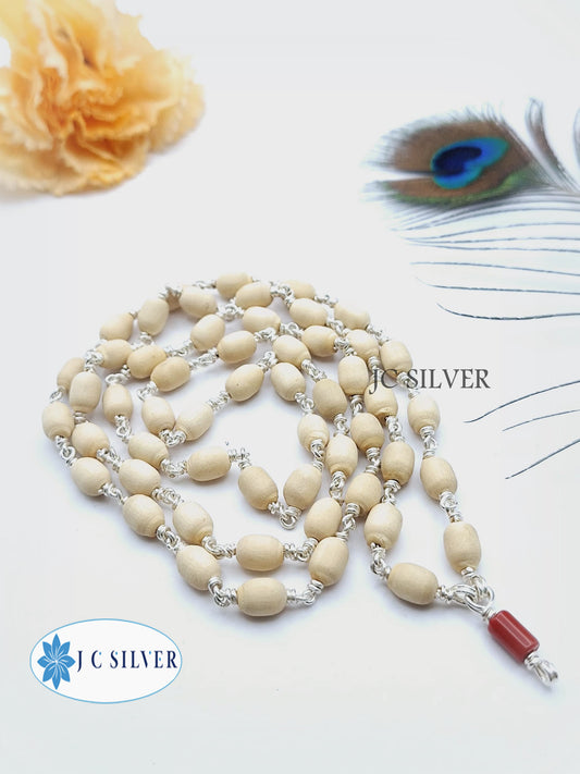 Pure 925  SILVER Original Tulsi Mani Chain Without Capping