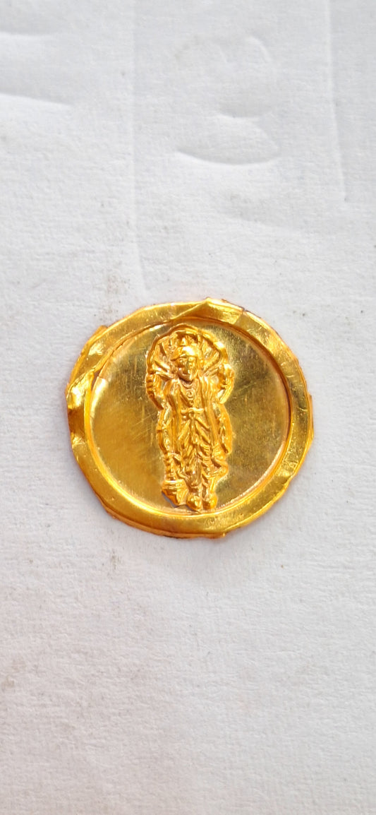 gold 22ct vishnu coin  for pooja