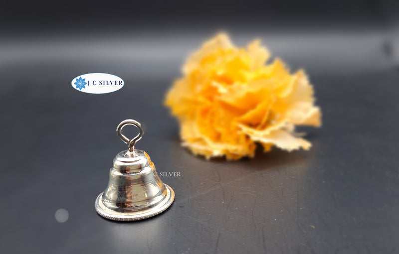 Pure Silver Ghanti (Bell) for Puja/Mandir/Diwali & Personal for Blessing or offering to Temple Use Small Size 7g