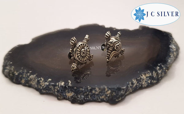 shanka Chakra earrings pure 925 silver FOR MEN, BOY WOMEN suitable for all Vaisnava devotees