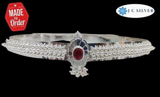 silver waist traditional belt for saree / offering to god /Sonta patti