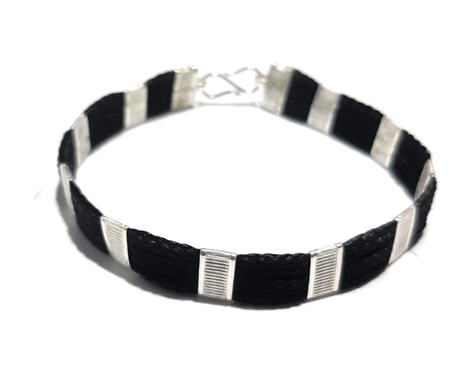 black thread bracelet for men &  boys Black &  red & black Flat Type