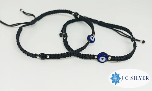 Evil eye black thread anklet